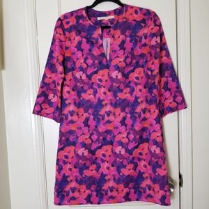 HUTCH ANTHROPOLOGIE pink purple floral 3/4 sleeve sheath dress